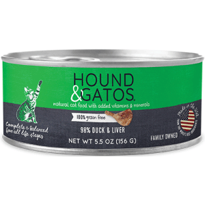 Hound & Gatos 98% Duck Canned Cat Food 5.5oz - 24 Case Hound & Gatos, Canned, Cat Food, cat, hound, gatos, hound and gatos, duck